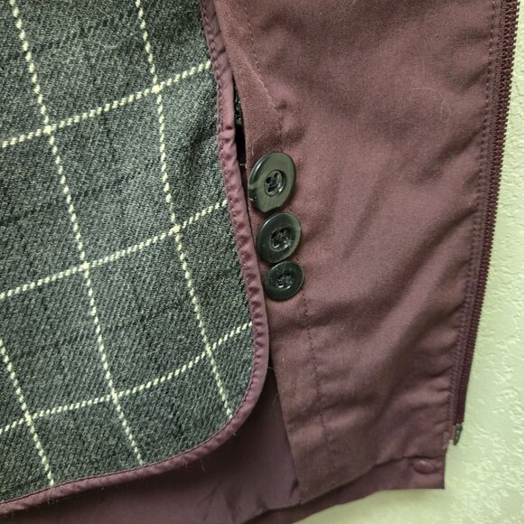 Vintage L.L. Bean Petite XL Flannel Lined Burgundy Maroon Barn Chore Jacket - Picture 7 of 13